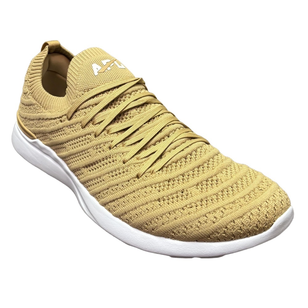 NWT APL TechLoom Wave Tan White Knit Athletic Running Training Sneakers Mens 10